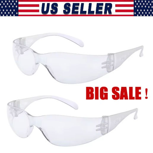 1-50 PACK Protective Polycarbon Safety Glasses Clear Lens Work UV Z87 Lot