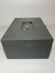 Art Steel Cash Box Latch Padlock Vintage + Quick-Adder Counter + Exxon Wallet