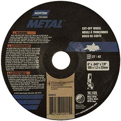 Norton 66252842015 6x.040×7/8 in. Metal Cut-Off Wheels, Alum. Oxide, Type 42,…