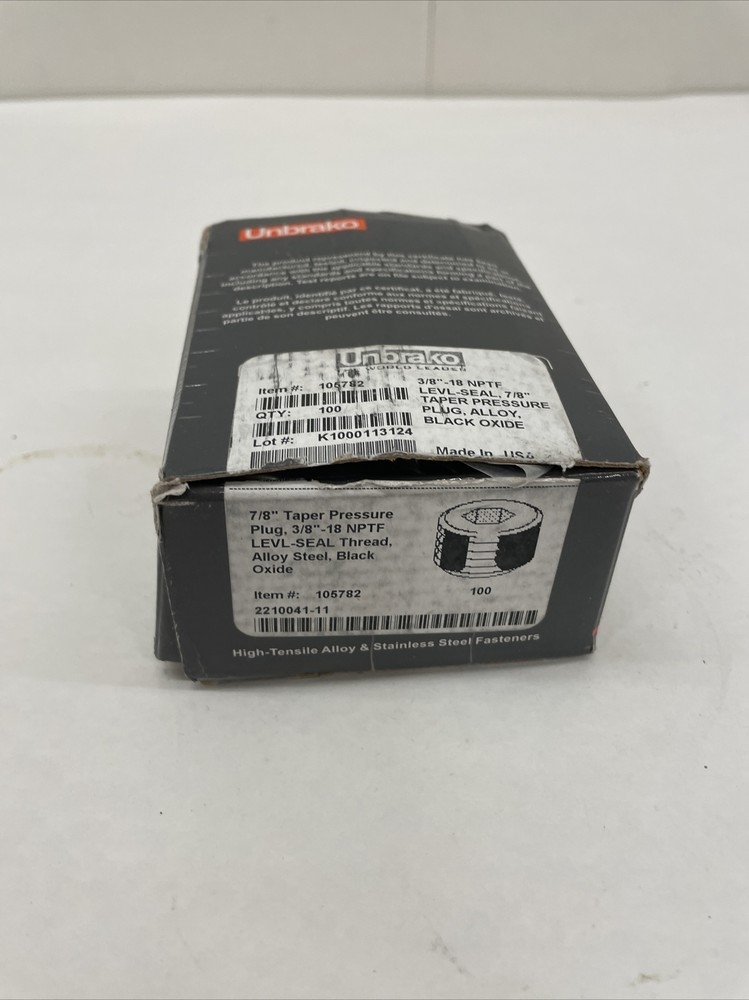 Unbrako® – Socket Pressure Plug – 3/4-18, 13/32in 105782 qty 100