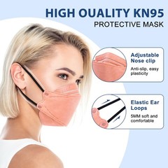 KN95 Face Masks Disposable Adults – 50 Pack 5 Layer Protection Dust Breathabl…