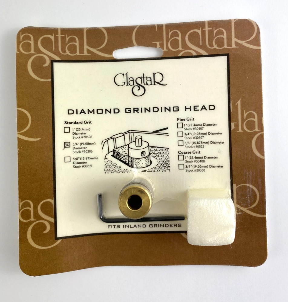 GLASTAR Specialty Diamond Grinding Head Standard Grit ¾” (19.05mm Diameter 30306