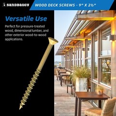 Sandbaggy #9 x 2 -1/2″ Exterior Wood Deck Screws – (Torx Head)