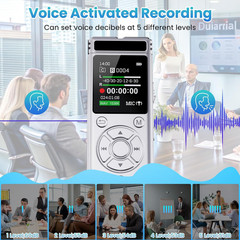 136GB Digital Voice Recorder with Playback,9000 Hours Audio Recording Device,Voi