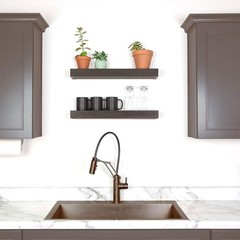 High & Mighty 18 Inch Modern Floating Shelf Holds Up To 15 lbs, Black (2 Pack)