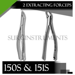 Extracting Forceps Set Of 2 – 150S & 151S Serrated – Surgical Dental Instruments