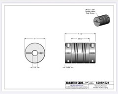 Lot Of 4 1/4″ x 1/4″ Flexible Shaft Coupling Ballscrew Clamp Style Coupler