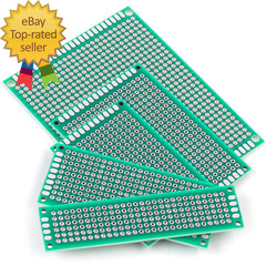 32 Pcs PCB Board Green Circuit Board with 5 Sizes Compatible Double Sided PCb