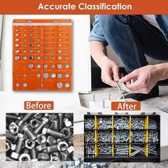 Nut and Bolt Thread Checker, Standard & Metric 42 Hole, Screw Size Tester as