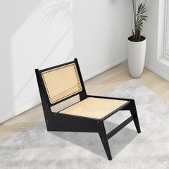 Home Bamboo Chair Bamboo Accent Chair Comfy Bamboo Chairs 53x64x58cm Black