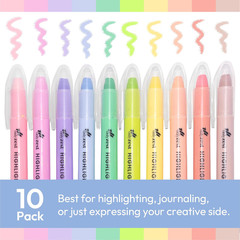 10 Pack Bible Safe Highlighters – Pastel Color, Wax Highlighters No Bleed, Scrip
