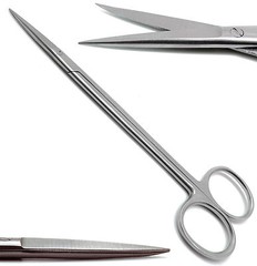 Scissors Straight & Curved Metzenbaum Blunt 6″ Kelly Sharp 7″ Surgical Set of 4