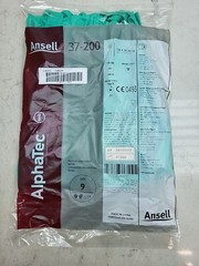 12 Pair Ansell 37-200 Light Green Nitrile Rubber Gloves Kitchen Washing Up Large