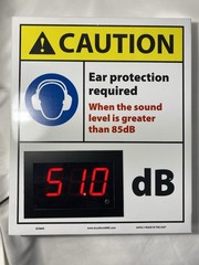 SCS605 Decibel Meter Sign, Caution Ear Protection Required