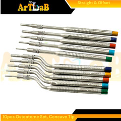 10 Count | Implant Chisel Bone Osteotomes, 2.6mm to 5mm Diameter, Premium