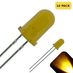 10 x LED 5mm Yellow Gold Diffused Ultra Bright Round Top LEDs Light Car T1 3/4