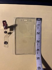 (100) Vertical Clear soft Plastic ID Card Badge Holder with metal clips