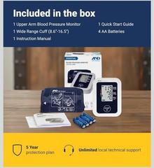 A&D Medical Essential Arm-Type Digital Automatic Blood Pressure Monitor w/ Cuff