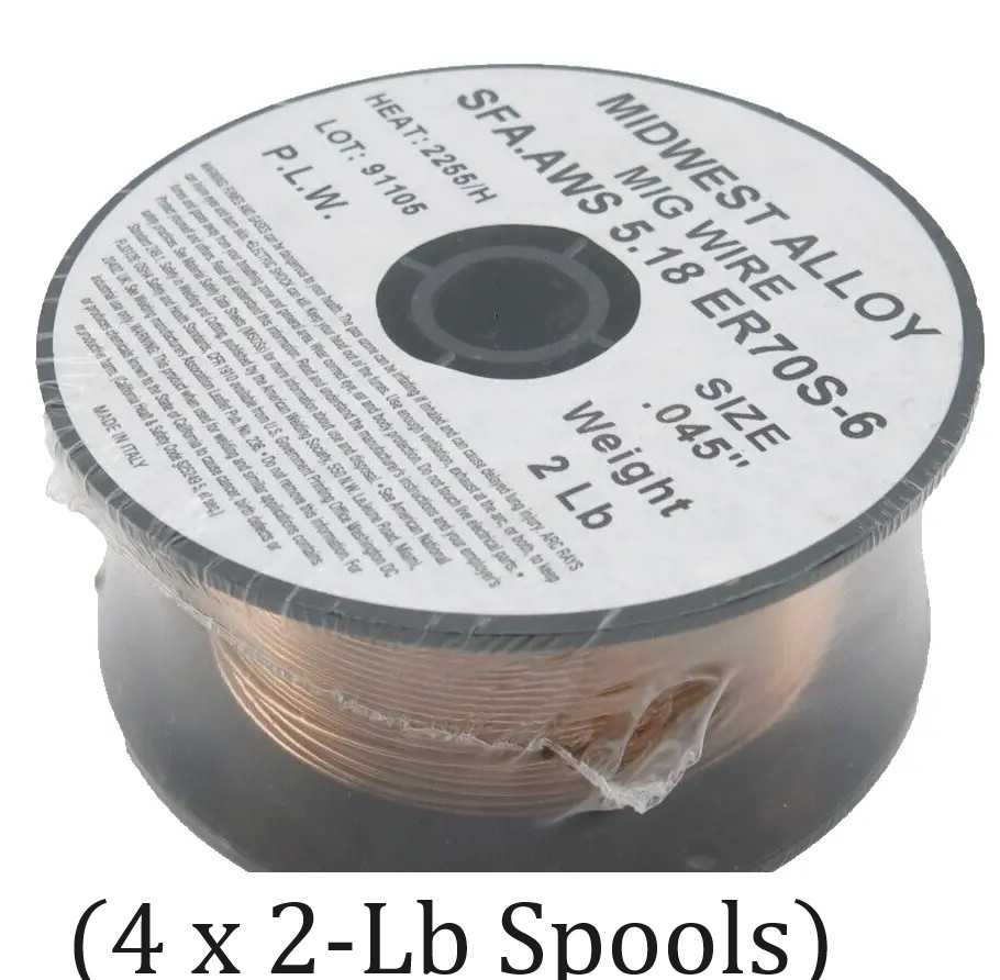(4 x 2-Lb Spools) ER70S-6 2LB Roll MIG Welding Wire .045″ 1.2mm SFA.AWS 5.18