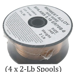 (4 x 2-Lb Spools) ER70S-6 2LB Roll MIG Welding Wire .045″ 1.2mm SFA.AWS 5.18