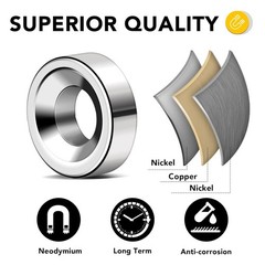 Strong Neodymium Disc Magnets, Rare Earth Magnet with Hole for Kitchen Cabine…