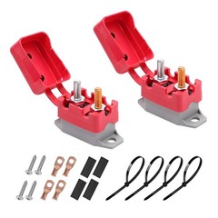 2PCS 10 Amp Automatic Reset Circuit Breaker with Cover Stud Bolt, 12V 24V Typ…