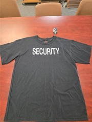 .= Rothco Men’s Security T-Shirt 2XL Black 2-Sided Cotton Poly Short Sleeve NEW