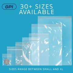GPI – 15 x 15, Pack of 100, Clear Plastic Reclosable Zip Bags, Large, Bulk 2 mil