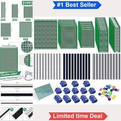 Prototype PCB Board Kit 104pcs Double Sided Assorted Sizes 2.54mm Pin Headers