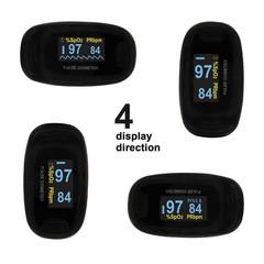 Black CMS50N OLED Fingertip Pulse Oximeter, Spo2 Monitor,Carry Case,Lanyard