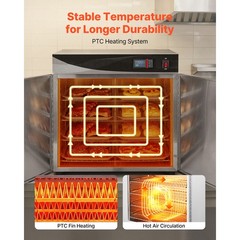 Uimoso 4 Tiers Hot Box Food Warmer Electric Food Warmer Cabinet and Dual Doors
