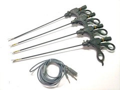 5pcs Laparoscopic Bipolar Forceps With Cable SS 5mmx330mm Instrument CE Approved