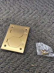 Hubbell S3825 SCRUBSHIELD Brass Duplex Flap Floor Box Cover Rectangular