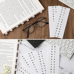 A-Z 26 Alphabet Tabs, Self Adhesive – White and Colorful Letters, 260 Pcs, 10 Sh