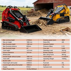 Pre-Sale Upgraded Mini Skid Steer Twin cylinder Tracked Loader 23HP Free Ship