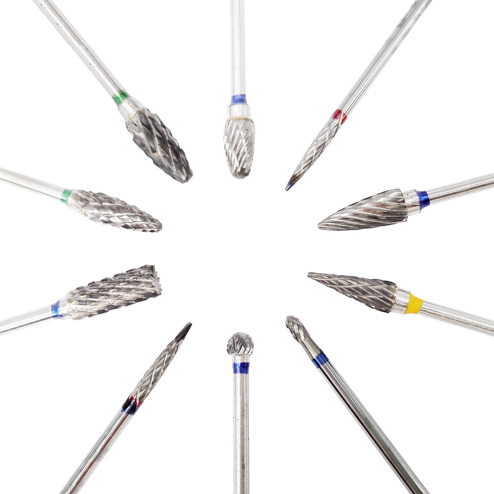 10 Pcs Dental Lab Polishing Bur Drills Tungsten Steel Carbide Burs Burrs 2.35MM
