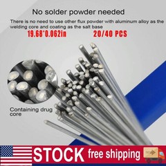 Aluminum Welding Rod Low Temp Flux-Cored Repair Alloy Fix Easy Brazing 20/40PCS