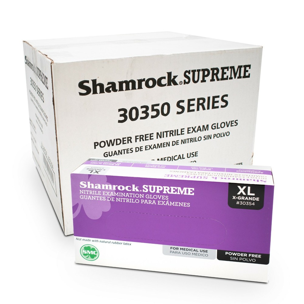 Shamrock Powder Free Nitrile Exam Gloves XL Size 1000 PCS -Blue