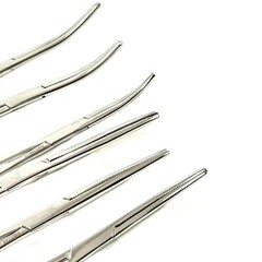 6 Count – Straight and Curved Hemostat Forceps 6.25″ + 7.25″ + 8″ Ratcheting