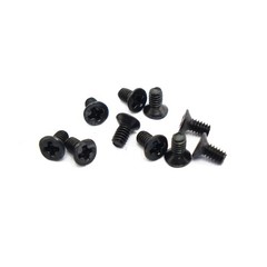M2 x 4mm, Phillips Flat Head Screws, Steel, Black, Countersunk
