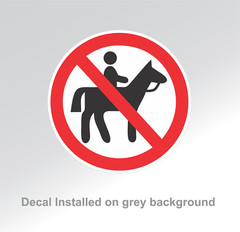 NO HORSE stickers | white | outdoor durable | decals | Horseback Riding