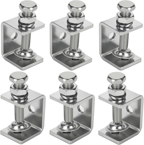 6 Pack Stainless Steel C Clamp – 1-3/16 Inch Small C 1 3/16 In-6pcs, Silver