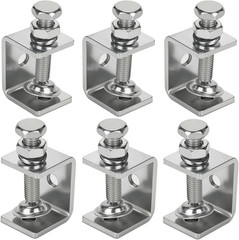6 Pack Stainless Steel C Clamp – 1-3/16 Inch Small C 1 3/16 In-6pcs, Silver