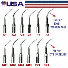 10× Dental Ultrasonic Piezo Scaler Tips fit Woodpeck EMS DTE SATELEC Handpiece