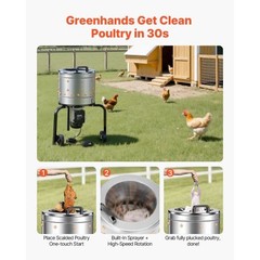Chicken Plucker Machine, 15.7 in Drum, 550W & 275RPM Electric Chicken Plucking M