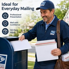60 Pack Rigid Mailers 14×11″ Peel & Seal Envelopes – Stay Flat for Documents, Ph