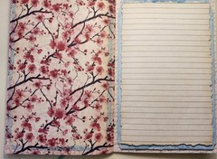 Junk Journal Blank Booklet “CHERRY BLOSSOM” HANDMADE Florals LG 5.5″x8.5″ 40pgs