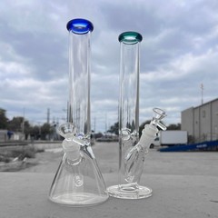 12″ Tall Clear 38x4mm Glass Ripper Bong Beaker or Straight Hookah Water Pipe
