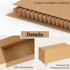 40 Pack 7x5x4 Inches Brown Cardboard Shipping Boxes for Packing, Moving, Mailing