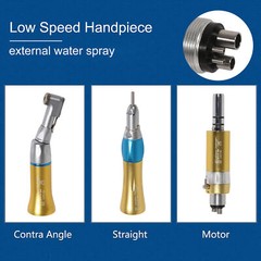 Dental Slow Low Speed Handpiece Contra Angle Straight Air Motor 4HOLE YBB-G TX